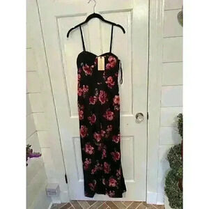 Band of Gypsies Black flora‎ jumpsuit NWT size S